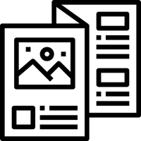 An icon representing a brochure